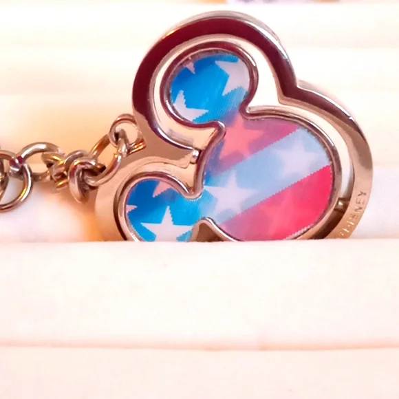 DISNEY AMERICAN PRIDE MICKEY HEAD KEY RING - Picture 2 of 9